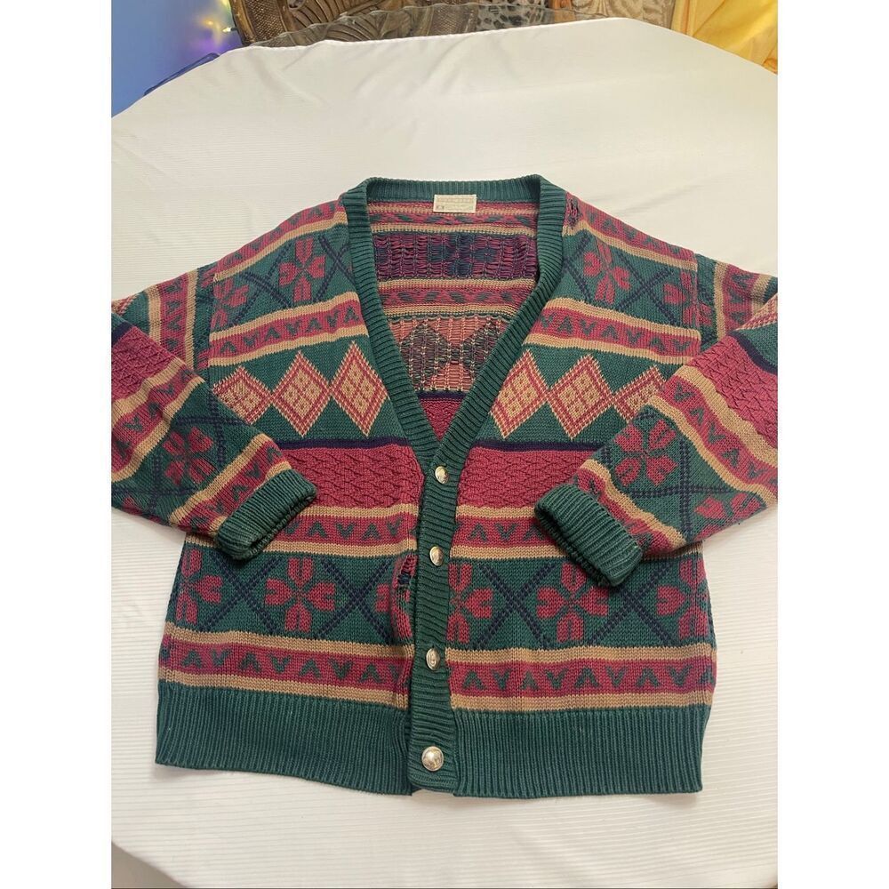 Lord Jeff Vintage Cardigan Sweater Size Large